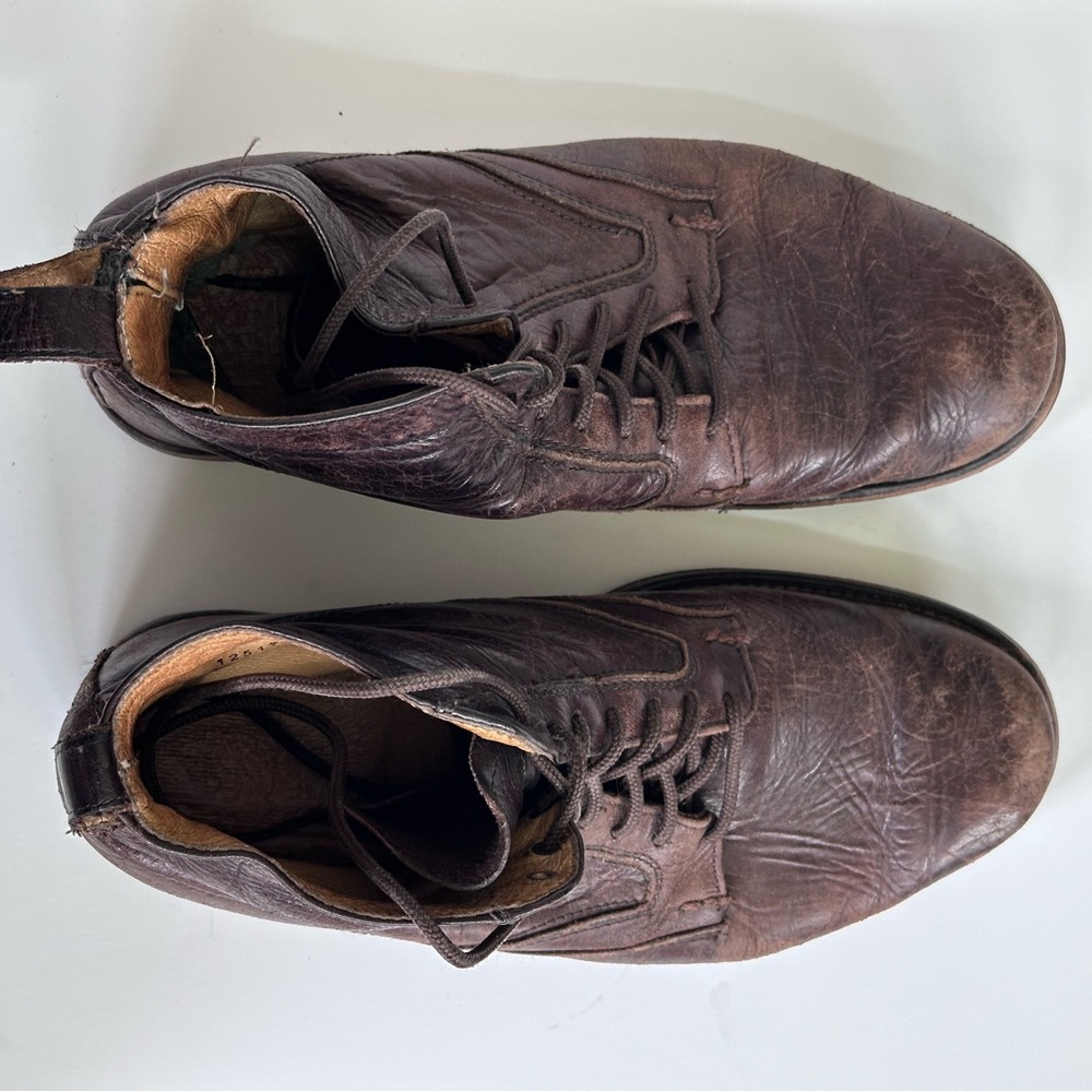 Frye Men's Dark Brown Leather Boots w/ Vibram soles added